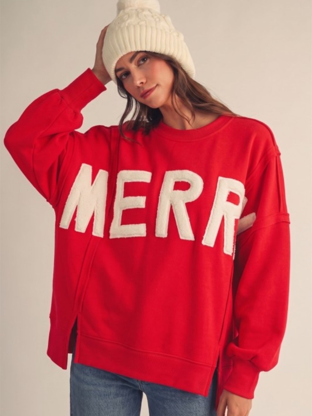239 LovLov MERRY LETTER PATCHES FRENCH TERRY
SWEATSHIRT